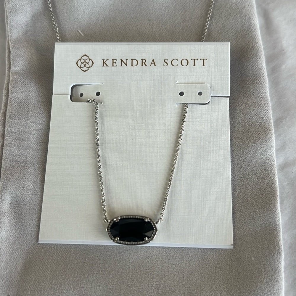 Kendra Scott Silver and Black Pendant Necklace